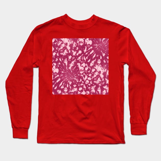 Hot Pink Galactic Tie-Dye Long Sleeve T-Shirt by Carolina Díaz